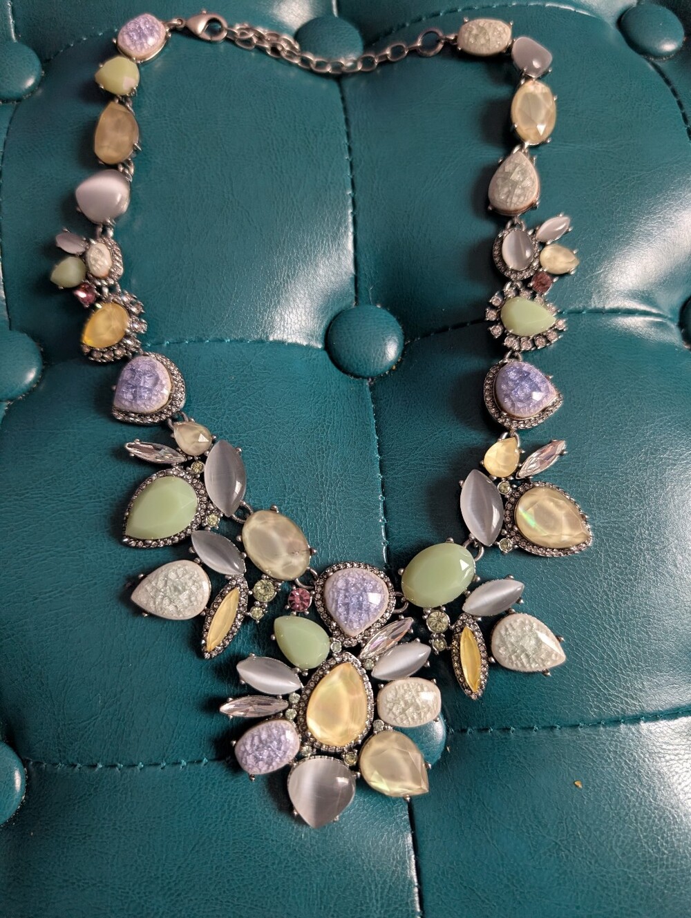 Chloe + Isabel Pastel Multi-Stone Necklace - Mint, Lilac & Cream